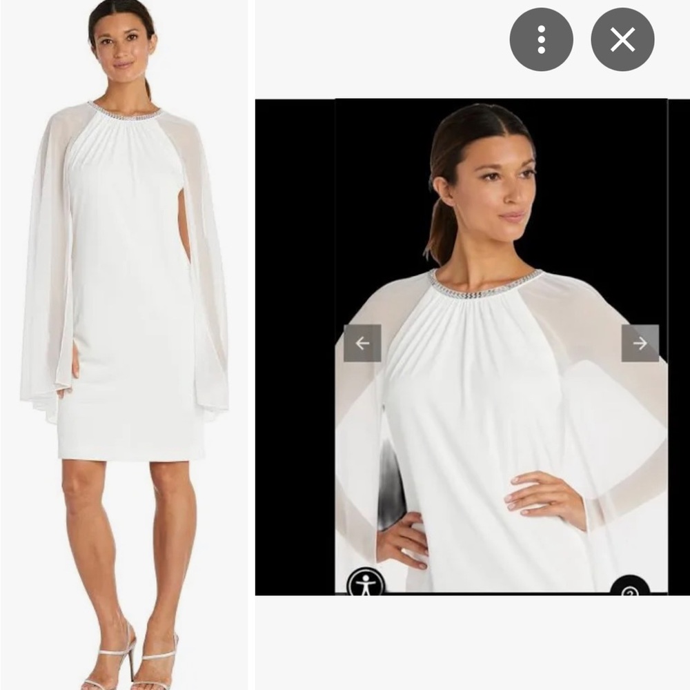 NWT,R&M Richards RM2496.(soft) white with thin metallic silver sparkles.